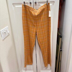 NWT - Fun Orange Plaid Capri Pants from Sanctuary